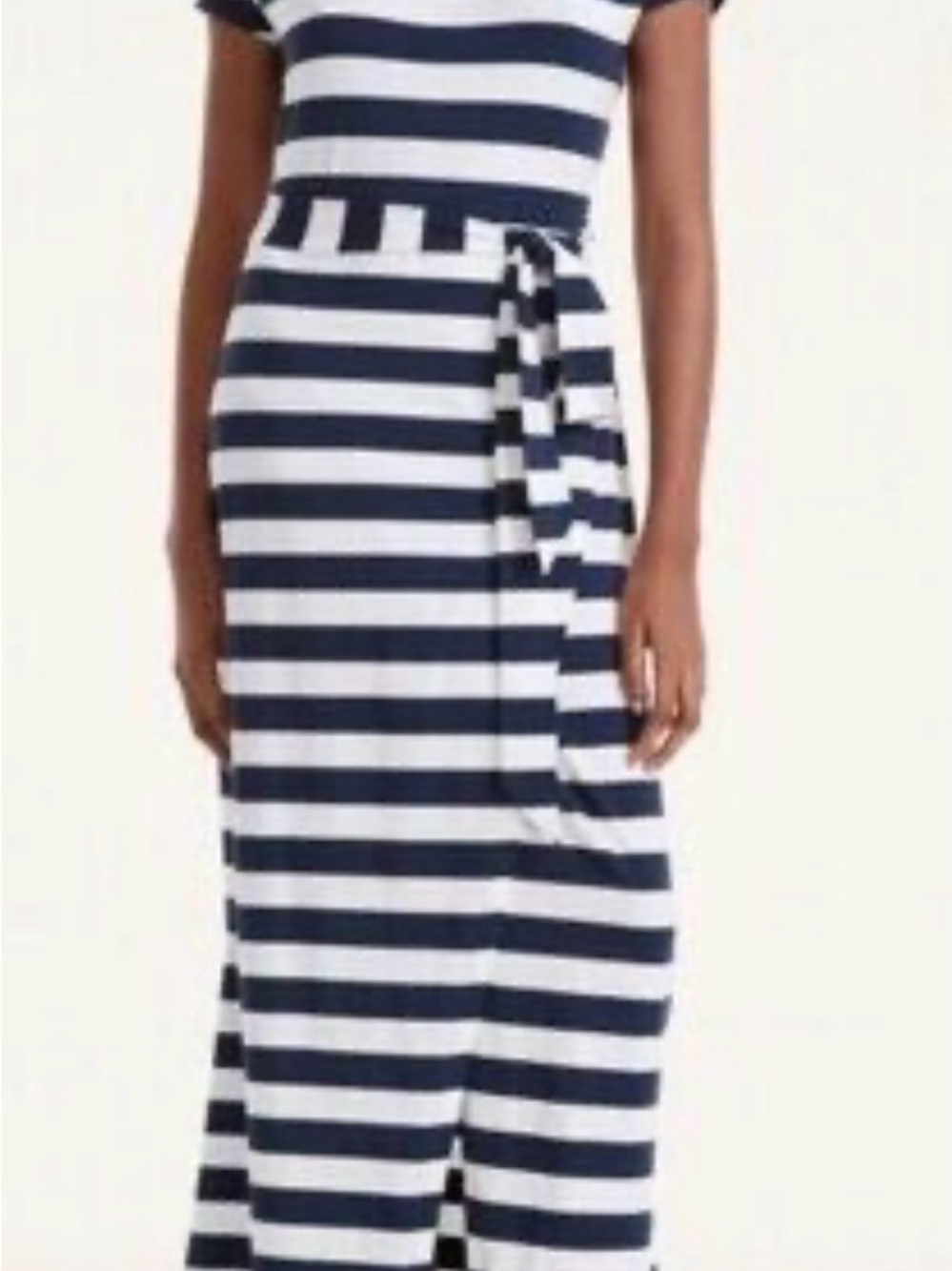Brooks Brothers Navy and White Striped Maxi Dress